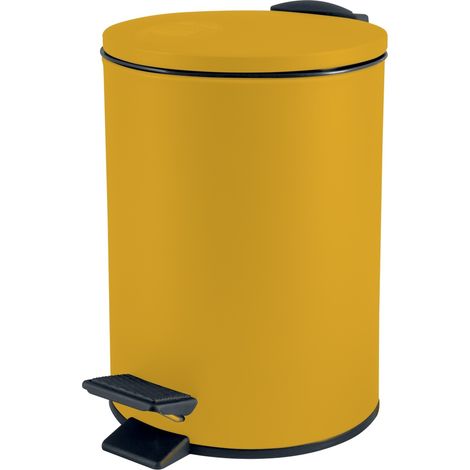 Papelera con pedal Acero ADELAR 3L Amarillo Sol Mate Spirella