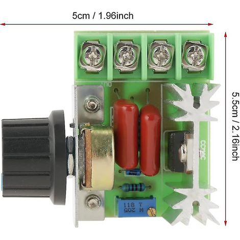 HOXILEELEO - Contrôleur de vitesse pour moteur à courant alternatif, régulateur de tension, variateurs LED 2000 W CA 50-220 V 25 A Hy (1/3)