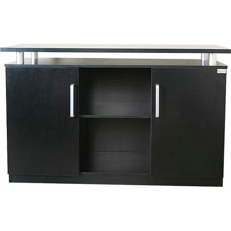 Büromöbel Büro Schrank Aktenschrank ORLY schwarz 140x85x43cm Büro Homeoffice Arbeitszimmer