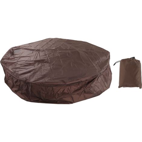 Housse de protection anti-poussière pour meubles d'extérieur, couverture de baignoire ronde en taffetas de Polyester argenté 190, imperméable, 190x30cm, café (1/5)