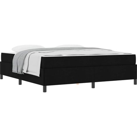 Box Spring Bed Black 180 x 200 cm Fabric vidaXL