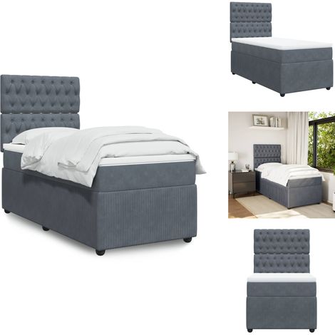 Sommier à lattes de lit avec matelas Gris foncé 100x200 cm - Sommier À Lattes De Lit - Sommiers À Lattes De Lit - Lit - Meuble De Chambre À Coucher (1/5)