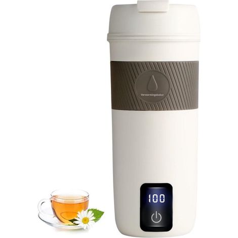 Longziming - Chauffe-eau électrique - Bouilloire de voyage - Bouilloire portable - Température réglable - Écran LCD - Acier inoxydable 304 - Compacte - Chauffage sûr et rapide - 1 pièce (1/5)