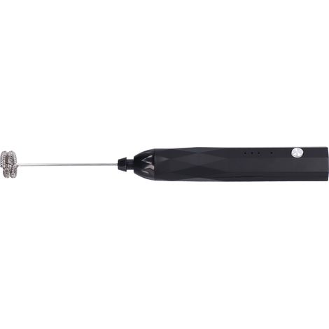 Handaufschäumer mit 3 Stufen, USB-Ladefunktion, geräuscharm, professioneller Kaffeemixer für Zuhause, Café und Restaurant, Schwarz (1/5)