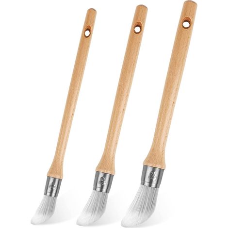Juego de 3 pinceles profesionales para pintura de detalle, adecuados para pinturas a base de agua, pintura decorativa y de detalle, eliminación de polvo y pintura de paredes (1/5)