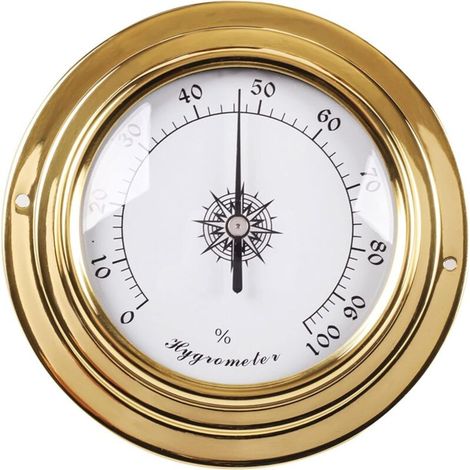 Baromètre mural - Thermomètre hygromètre - Horloge pour horloge, température et hygromètre - Pour intérieur et extérieur - Monté au mur - Thermomètre mural