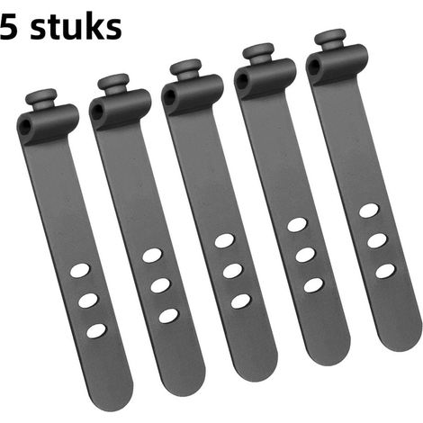 Lot de 5 serre câbles en silicone pour casque audio avec joint et 3 trous longueur 73 mm noir (1/5)