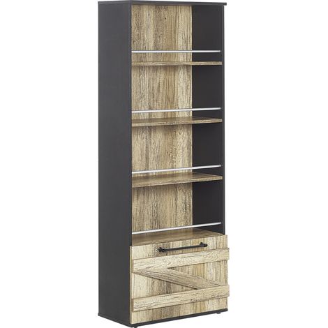 Estante color madera clara y negro de tablero de partículas 163 cm estilo rústico Salter
