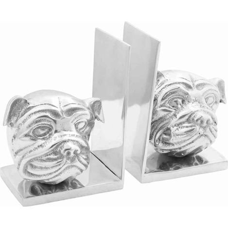 Serre-livres 2 pcs Argenté 8 x 12 x 16,5 cm Aluminium