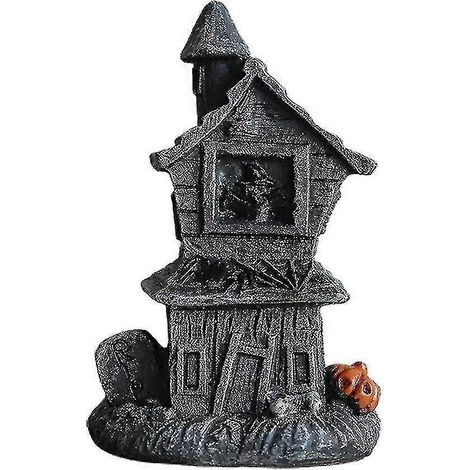 Leuchtender Totenkopf als Halloween-Deko für Spukhäuser, Gruseliger Kürbis mit Lichteffekten für Spukhäuser (kleines Haus) (1/5)