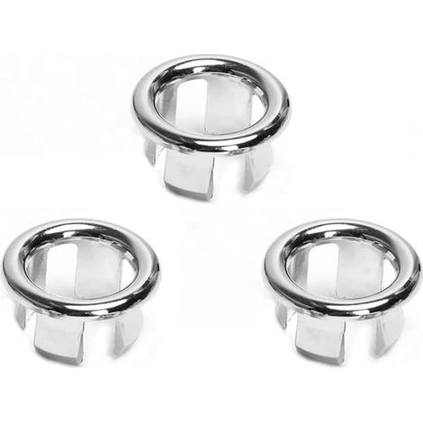 LYERCW - Lot de 3 anneaux de trop-plein pour lavabo, finition ronde, cache-bonde pour cuisine et salle de bain (1/5)