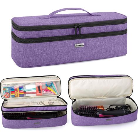 Étui à Double Compartiment pour Brosse Soufflante Sac de Rangement pour Brosse Électriques et Soufflante/Chauffante, Compatible avec Steampod/REVLON (1/5)