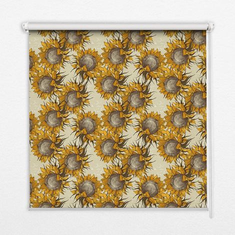 Tenda a Rullo Interna per Finestra - Tenda Filtrante Luce - Tenda Privacy - Tenda Decorativa Rettangolare - Rullo per Interni - (70 cm x 140 cm) - Girasole (1/5)