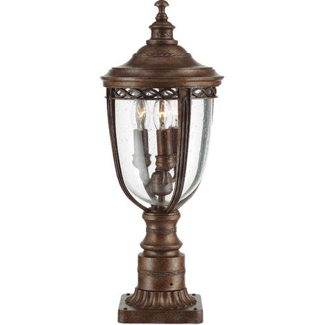 Illuminazione da esterno piedistallo luce lanterna lampada da giardino bronzo 3 fiamme H 55,2 cm (1/4)