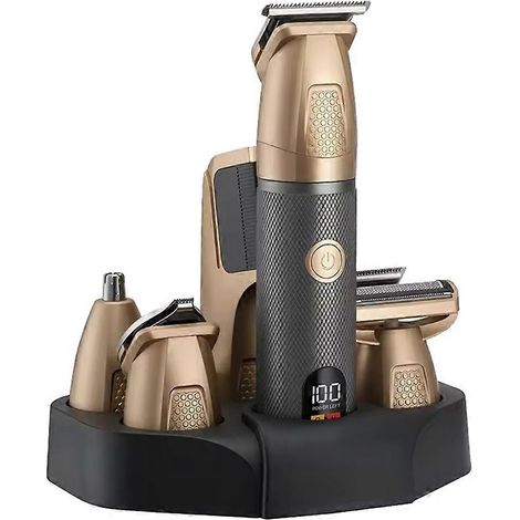 Rasoir électrique rechargeable YJ-101 avec base de chargement, étanche IPX6, pour le corps, la barbe et le visage. 6 en 1, 20 mm. (1/4)