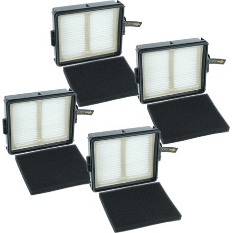 vhbw 4x filtro sostituisce Shark XHFIW1000, XPRFIW1000 per aspirapolvere - filtro combinato (prefiltro + filtro HEPA) nero / bianco