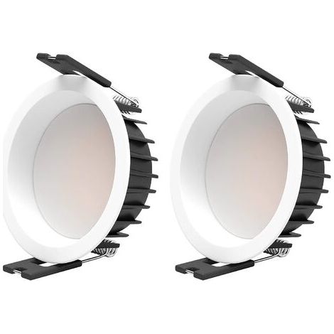 BUNTHAUS 2PCS LED spot encastré 7W 3000K Spot led encastrable CRI 90+ Pas de scintillement Spot intérieur LED plafon,Angle de faisceau 100°,trou encastré Ø85 mm,éclairage plafond, Applique de Plafond (1/5)