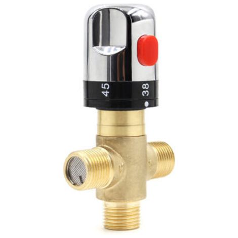 Mitigeur thermostatique en laiton Robinet thermostatique de salle de bain Mitigeur thermostatique avec contrôle de la température (1/4)