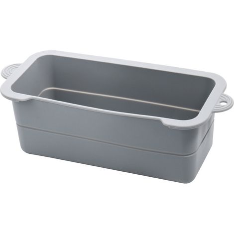 1 bac à graisse en silicone, réutilisable, 22,6 x 8,3 x 4,5 cm, rouge, pour barbecue et plaques de cuisson (1/5)