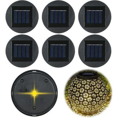 BUNTHAUS 6 Pièces Lampes Solaires de Rechange - 8 cm - Étanche  - Panneau Solaire de Rechange pour Lanterne Solaire, pour Lanterne Solaire pour Jardin Extérieur Décoration