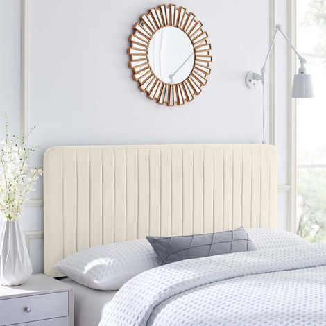 Aurora Cream Plush King 26 inch Strutted Headboard