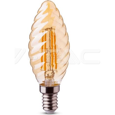 Ampoule LED E14 4W Twist C37 Blanc chaud ambrée (1/5)
