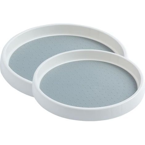 GENERIC-Plateau Tournant , pour épices Condiments Rangement de Cuisine, 2 Tailles Plateau Rond (25cm & 30cm), Socle Plastique Tournant Pour le Placard, pour Salon / Salle à Manger (1/5)