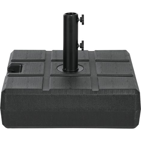 Base per Ombrellone da Giardino 3.5 m con Maniglie 49x49x36,5 cm in HDPE e Acciaio Nero (1/5)