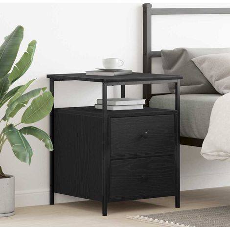 Bedside Cabinet with Drawer Black oak 44 x 45 x 60 cm vidaXL (1/5)