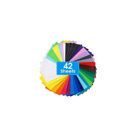 42 láminas de vinilo termoadhesivo de 30,5 x 21 cm, aptas para coches, anuncios grabados, paredes, vasos, tazas y otras decoraciones.
