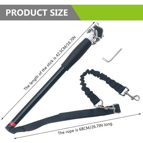 Fahrrad-Hundeleine – Edelstahl – Länge 68 cm – Einfache Montage – Für alle Fahrradmodelle (1/4)