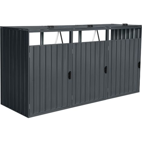 HOME DELUXE - Mülltonnenbox dreitürig CUBO - 3x 240L Menge 3 Mülltonnenbox Mülltonnenerweiterung Mülltonnenaufbewahrung Aufbewahrungsbox (1/4)