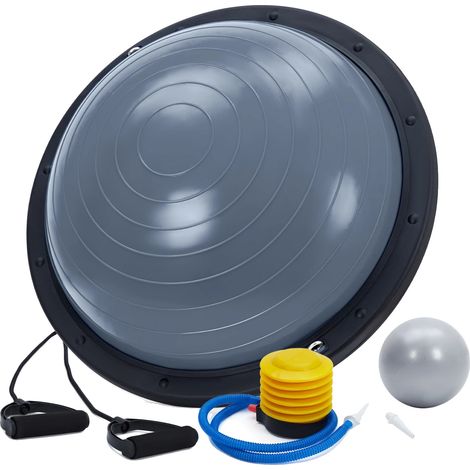 Balance Trainer, Inklusive Fußpedalpumpe, Widerstandsbänder, Grau (1/2)