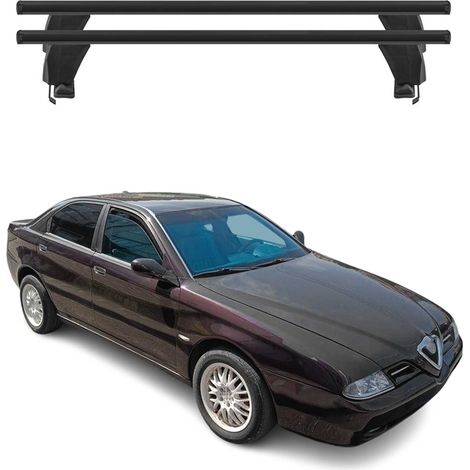 OMAC Dachträger Querträger Alu für Alfa Romeo 166 1998-2007 – Abschließbar – T-Nut – City-Crash-getestet – Max. 50 kg Schwarz (1/5)