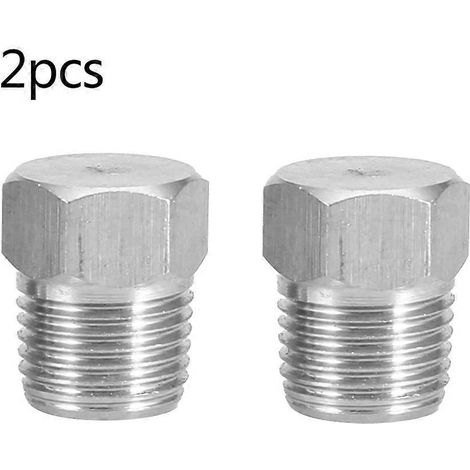 Raccord de tuyauterie en acier inoxydable avec filetage extérieur, bouchon fraisé, tête hexagonale, hexagone intérieur (PT1/8, 2 pièces)