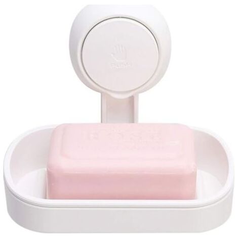 Porte Savon à Ventouse Ventouse Savon sans -Blanc Perçage & Réutilisable 1 Seconde d'Installation Porte Savon Douche Charge 5KG Impérable Support pour Carrelage Paroi de la Douche Salle de Bain (1/4)