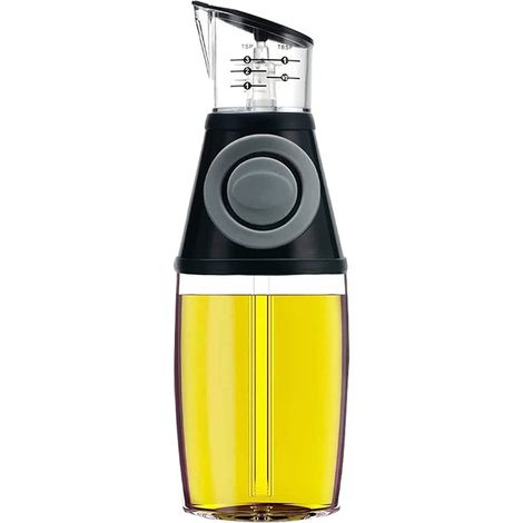 Distributeur d'huile en verre avec pompe doseuse et gobelet doseur, sans BPA (250 ml) - Bouteille d'huile vinaigrée - Bouteille d'huile avec bec verseur - Accessoires de cuisine - Distributeur d'huile (1/5)