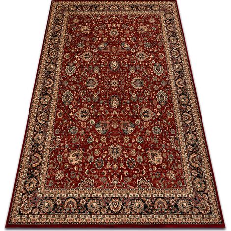 Wollteppich KASHQAI 4362 300 Ornament rotwein / schwarz red 80x160 cm
