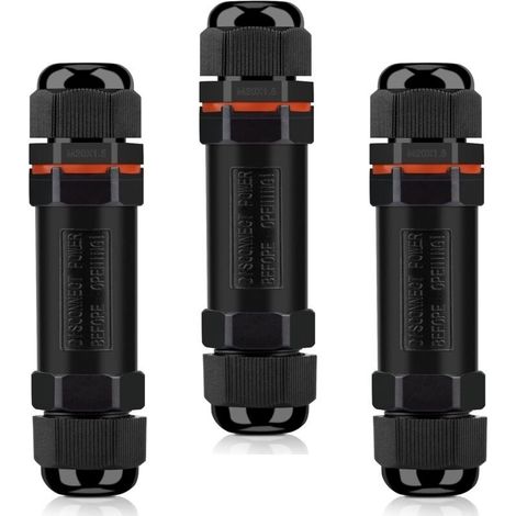 Connecteurs de Câbles Étanches, Boite de Derivation Étanche Exterieur IP68, Raccord Electrique Étanche Lot de 3, Connecteur Electrique Etanche 3 Fils pour Câble Ø 6-12mm (1/5)