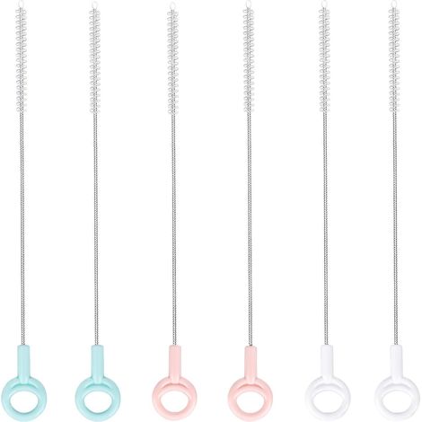 Set di 6 spazzole sottili per la pulizia di cannucce, tubi del latte e bottiglie. Adatte anche per provette, macchine da caffè automatiche, tubi del latte e cannucce.