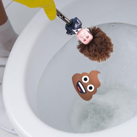 Macron Toilettenbürste, Emmanuel Macron Toilettenbürste, Lustige Toilettenbürste, Toilettenbürste mit Aufbewahrungsstation für die einfache Toilettenreinigung (1/5)