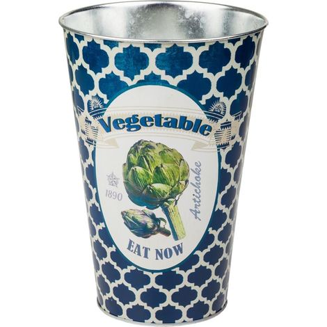 Cubo de metal decorativo azul d16x24 (1/3)