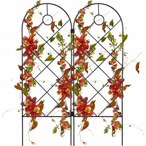 Support pour plantes, lot de 2, 58 x 40 cm, métal, intérieur/extérieur (1/5)