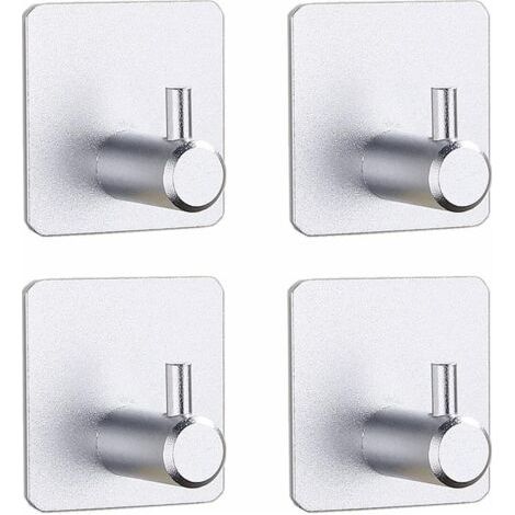 4er-Set selbstklebende Handtuchhaken ohne Bohren – Küchenwandhaken – Silber (1/5)