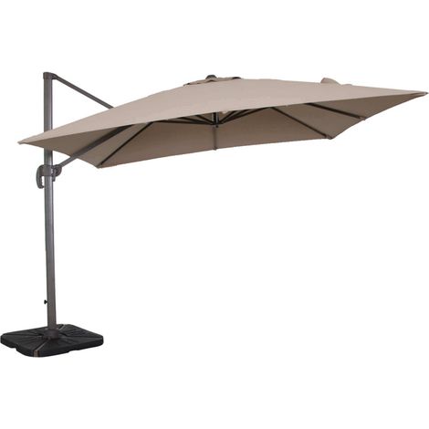Ombrellone da giardino 3x3 mt con antivento e base a crociera Indocte -  BurlyWood
