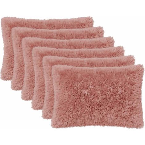 vidaXL Federa 6 pcs HEERLEN Rosa 50 x 75 cm Fleece PV