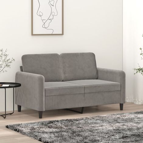 2-Sitzer-Sofa Hellgrau 120 cm Samt (1/5)