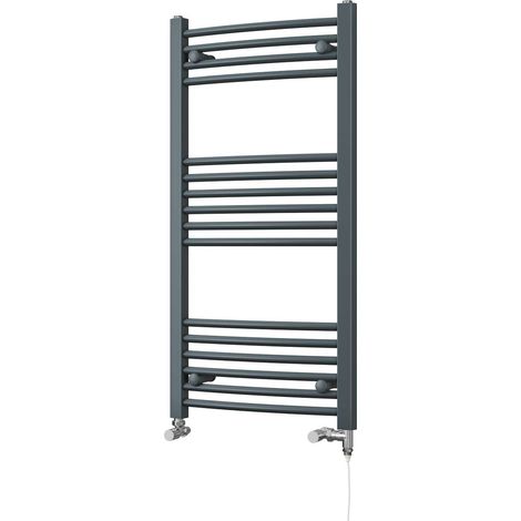 Zennor Anthracite Dual Fuel Towel Rail 1000mm x 500mm – Standard Curved Bathroom Radiator (1/3)