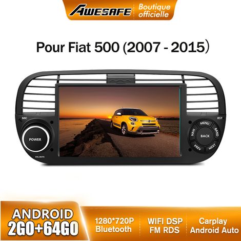 AWESAFE Autoradio Android 13 pour Fiat 500 (2007-2015) 2Go+64Go avec 7 '' Écran Tactile Carplay Android Auto GPS WiFi DSP FM (1/5)