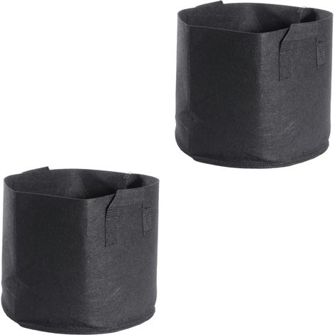 Set mit 2 Pflanzsäcken à 5 Gallonen – Atmungsaktives Vliesmaterial mit Griffen – Schwarz – Für Baumschule und Garten (1/5)